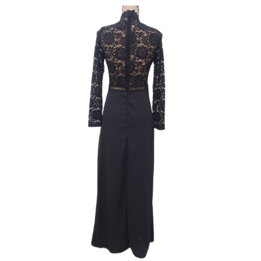 SweatyRocks Maxi Sexy Sheer Lace Long Sleeve Split, Party Dress, Womens Small - Picture 11 of 12